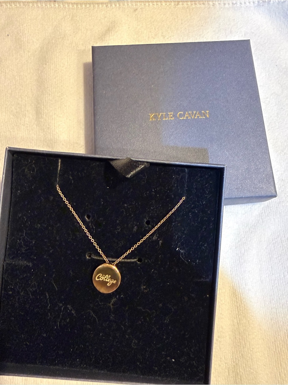 Gold ' The College' College of Charleston Pendant Necklace by Kyle Cavan